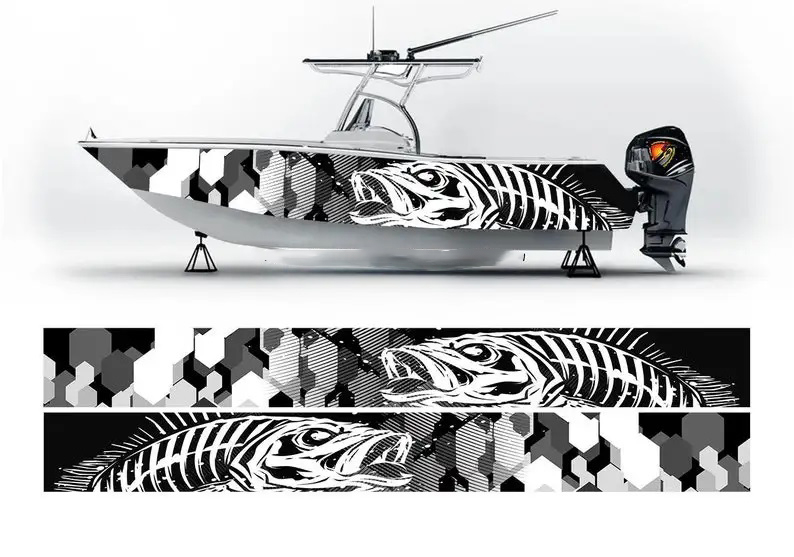 Vinil Barco Wrap, Marlin Fish  - Fishing Boat Trailer avaliação e preço